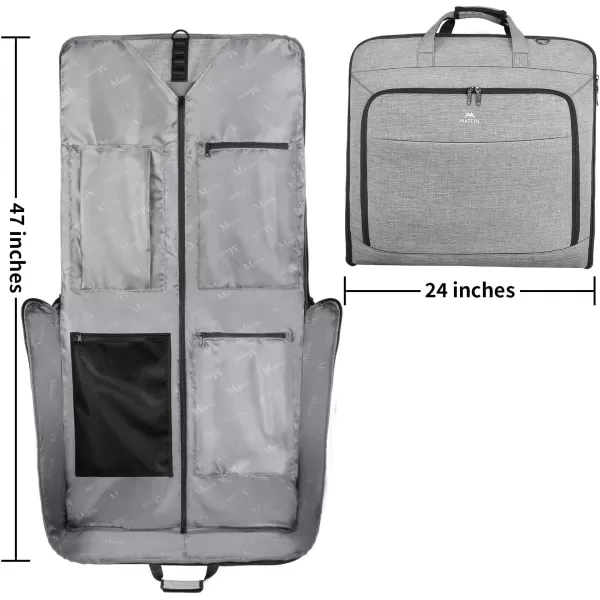 MATEIN Garment Bag for Travel Large Carry on Garment Bags with Strap for Business Waterproof Hanging Suit Luggage Bag for Men Women Wrinkle Free Suitcase Cover for Shirts Dresses Coats BlackGrey