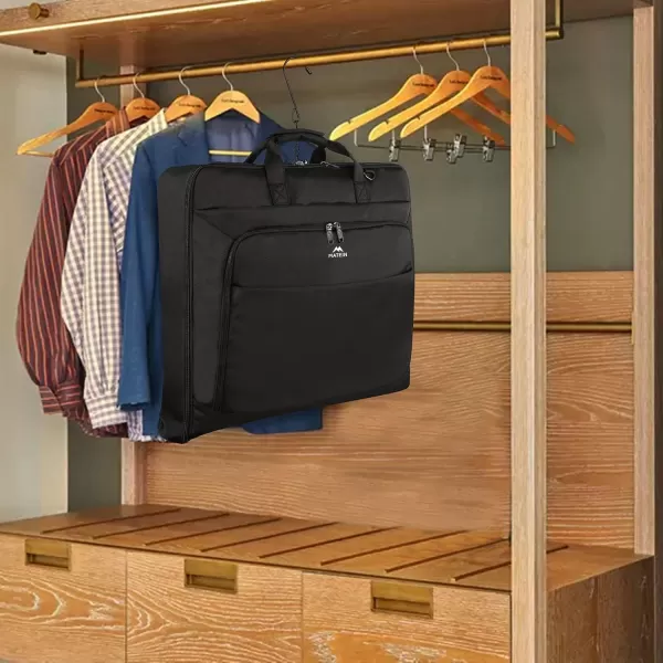 MATEIN Garment Bag for Travel Large Carry on Garment Bags with Strap for Business Waterproof Hanging Suit Luggage Bag for Men Women Wrinkle Free Suitcase Cover for Shirts Dresses Coats BlackBlack