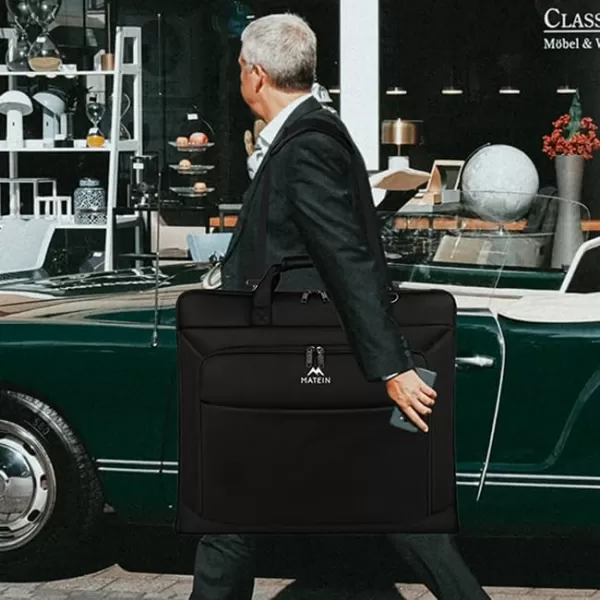MATEIN Garment Bag for Travel Large Carry on Garment Bags with Strap for Business Waterproof Hanging Suit Luggage Bag for Men Women Wrinkle Free Suitcase Cover for Shirts Dresses Coats BlackBlack