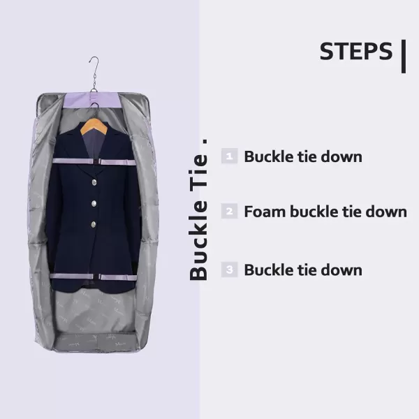 MATEIN Garment Bag for Travel Large Carry on Garment Bags with Strap for Business Waterproof Hanging Suit Luggage Bag for Men Women Wrinkle Free Suitcase Cover for Shirts Dresses Coats BlackPurple