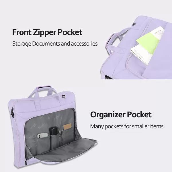 MATEIN Garment Bag for Travel Large Carry on Garment Bags with Strap for Business Waterproof Hanging Suit Luggage Bag for Men Women Wrinkle Free Suitcase Cover for Shirts Dresses Coats BlackPurple