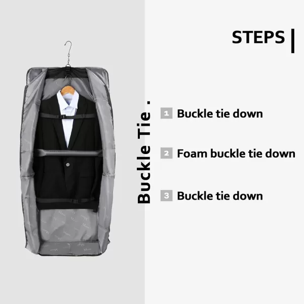 MATEIN Garment Bag for Travel Large Carry on Garment Bags with Strap for Business Waterproof Hanging Suit Luggage Bag for Men Women Wrinkle Free Suitcase Cover for Shirts Dresses Coats BlackBlack