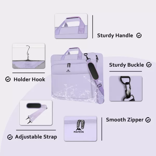 MATEIN Garment Bag for Travel Large Carry on Garment Bags with Strap for Business Waterproof Hanging Suit Luggage Bag for Men Women Wrinkle Free Suitcase Cover for Shirts Dresses Coats BlackPurple