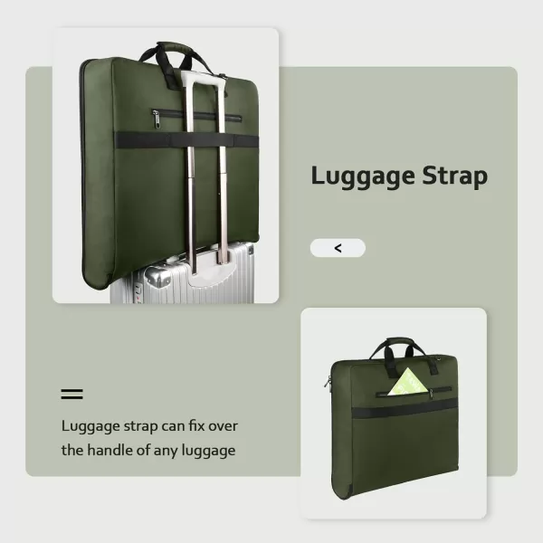 MATEIN Garment Bag for Travel Large Carry on Garment Bags with Strap for Business Waterproof Hanging Suit Luggage Bag for Men Women Wrinkle Free Suitcase Cover for Shirts Dresses Coats BlackGreen