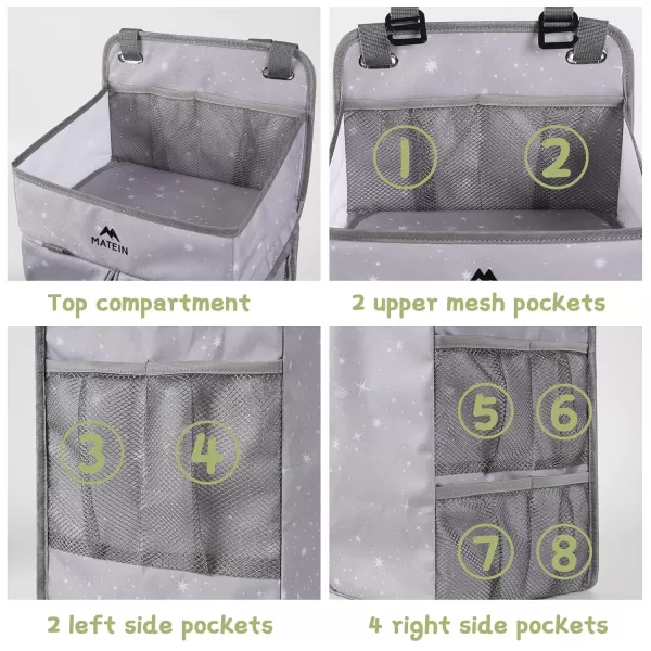 MATEIN Hanging Diaper Caddy Portable Diaper Organizer Stacker Nursery Storage for Changing Table Crib Playard or Baby Bed Stroller  Gifts for New Mom after BirthGrey