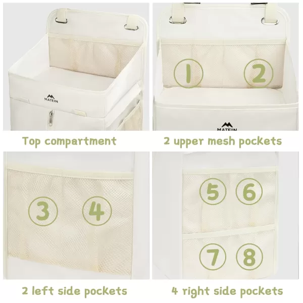 MATEIN Hanging Diaper Caddy Portable Diaper Organizer Stacker Nursery Storage for Changing Table Crib Playard or Baby Bed Stroller  Gifts for New Mom after BirthBeige