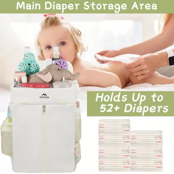 MATEIN Hanging Diaper Caddy Portable Diaper Organizer Stacker Nursery Storage for Changing Table Crib Playard or Baby Bed Stroller  Gifts for New Mom after BirthBeige
