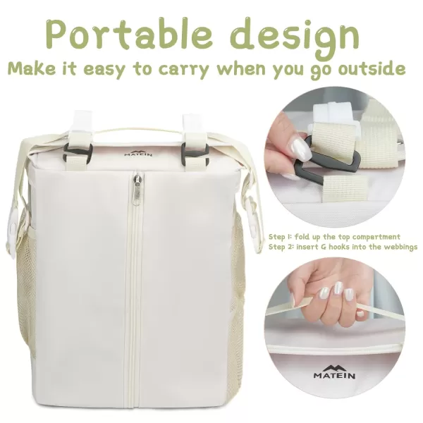 MATEIN Hanging Diaper Caddy Portable Diaper Organizer Stacker Nursery Storage for Changing Table Crib Playard or Baby Bed Stroller  Gifts for New Mom after BirthBeige