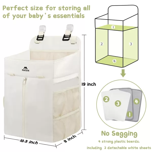 MATEIN Hanging Diaper Caddy Portable Diaper Organizer Stacker Nursery Storage for Changing Table Crib Playard or Baby Bed Stroller  Gifts for New Mom after BirthBeige
