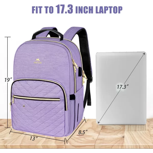 MATEIN Laptop Backpack for Women Anti Theft 156 inch College School Bookbag for Girls with USB Charging Port Water Resistant Stylish Travel Computer Work Backpack with RFID Pocket for Nurse Purple17inch Purple