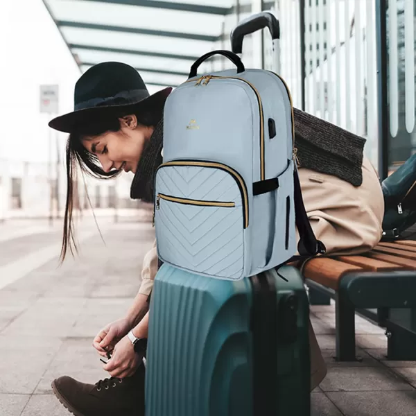 MATEIN Laptop Backpack for Women Anti Theft 156 inch College School Bookbag for Girls with USB Charging Port Water Resistant Stylish Travel Computer Work Backpack with RFID Pocket for Nurse Purple156inch Blue