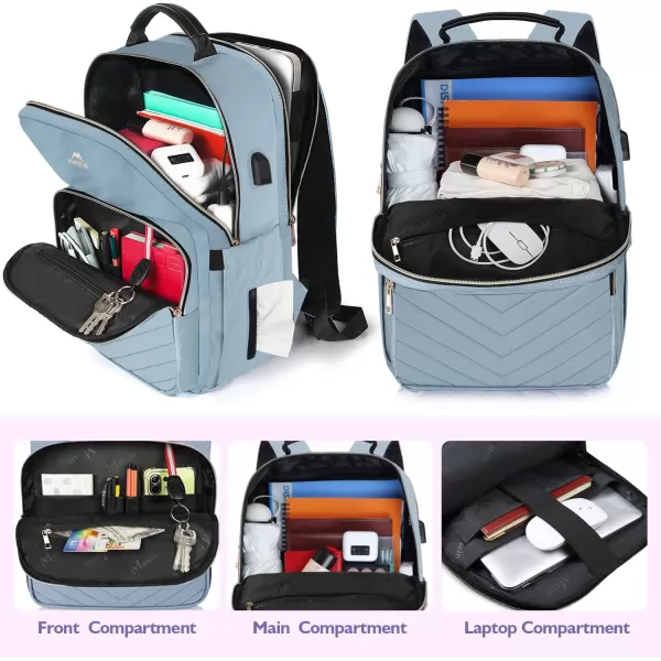 MATEIN Laptop Backpack for Women Anti Theft 156 inch College School Bookbag for Girls with USB Charging Port Water Resistant Stylish Travel Computer Work Backpack with RFID Pocket for Nurse Purple156inch Blue