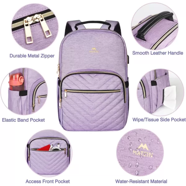 MATEIN Laptop Backpack for Women Anti Theft 156 inch College School Bookbag for Girls with USB Charging Port Water Resistant Stylish Travel Computer Work Backpack with RFID Pocket for Nurse Purple17inch Purple