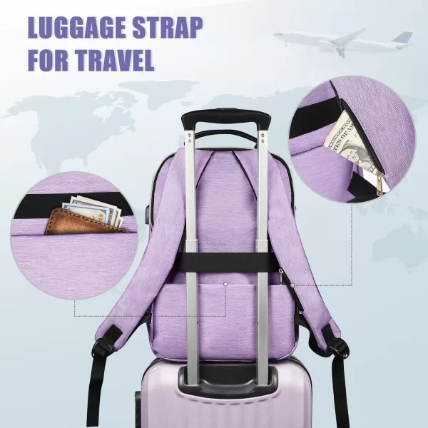 MATEIN Laptop Backpack for Women Anti Theft 156 inch College School Bookbag for Girls with USB Charging Port Water Resistant Stylish Travel Computer Work Backpack with RFID Pocket for Nurse Purple17inch Purple