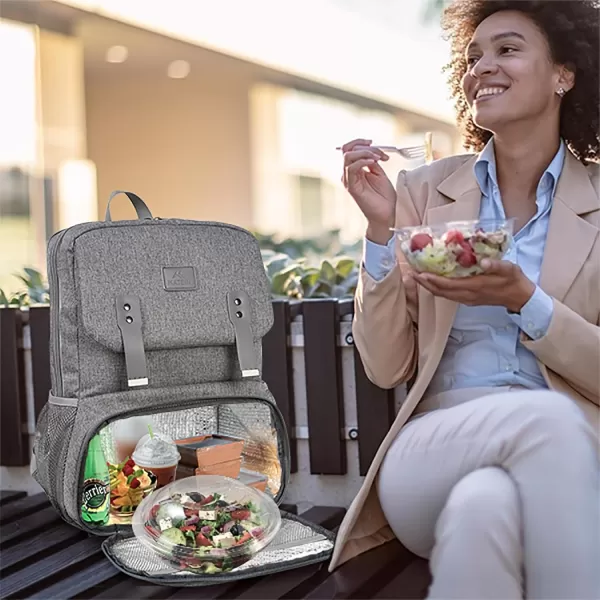 MATEIN Lunch Bags for Women Cooler Lunchbox Insulated Work Backpack with USB Charging Port Water Resistant Travel Computer Bag College Daypack Fits 156 Inch Laptop Friendship Gift for Women GreyGrey