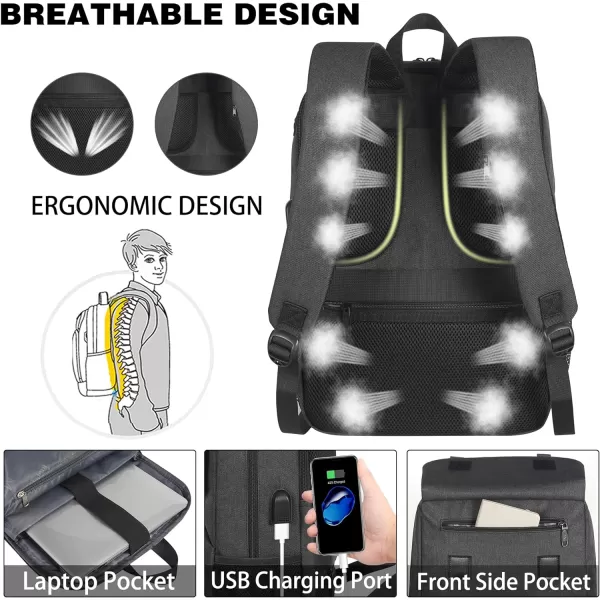 MATEIN Lunch Bags for Women Cooler Lunchbox Insulated Work Backpack with USB Charging Port Water Resistant Travel Computer Bag College Daypack Fits 156 Inch Laptop Friendship Gift for Women GreyBlack