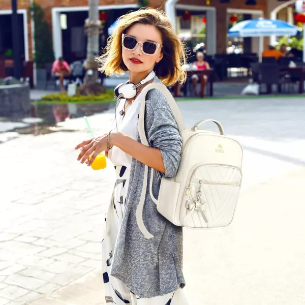 MATEIN Mini Backpack for Women Waterproof Stylish Daypack Purse Shoulder Bag with USB Charging Port Lightweight Small Casual Daily Travel Ladies Gift for Work College 2pcs Sets BlackSmall Beige