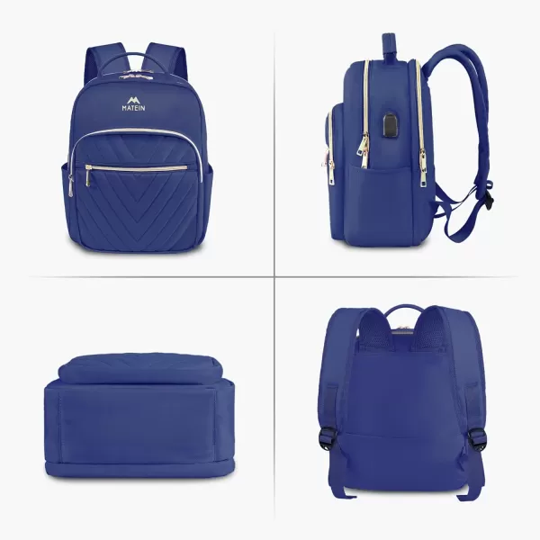 MATEIN Mini Backpack for Women Waterproof Stylish Daypack Purse Shoulder Bag with USB Charging Port Lightweight Small Casual Daily Travel Ladies Gift for Work College 2pcs Sets BlackSmall Blue