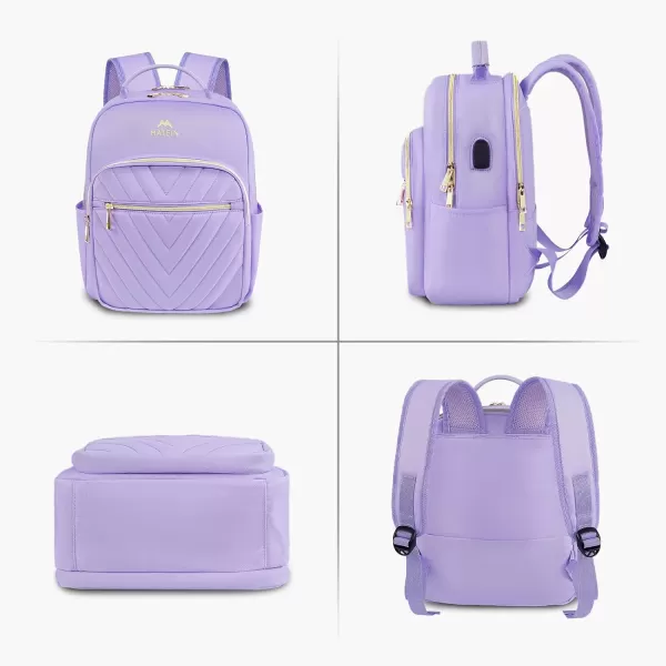 MATEIN Mini Backpack for Women Waterproof Stylish Daypack Purse Shoulder Bag with USB Charging Port Lightweight Small Casual Daily Travel Ladies Gift for Work College 2pcs Sets BlackSmall Purple