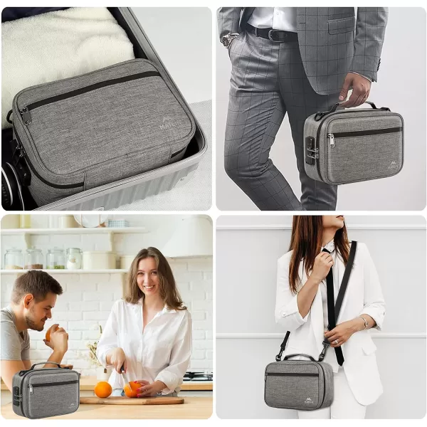 MATEIN Smell Proof Bag Odor Proof Bags Stash Box Container with Combination Lock Travel Storage Case with Detachable Shoulder Strap Scent Proof Bag Gifts for Men amp WomenGrey