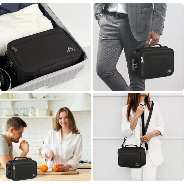MATEIN Smell Proof Bag Odor Proof Bags Stash Box Container with Combination Lock Travel Storage Case with Detachable Shoulder Strap Scent Proof Bag Gifts for Men amp WomenBlack