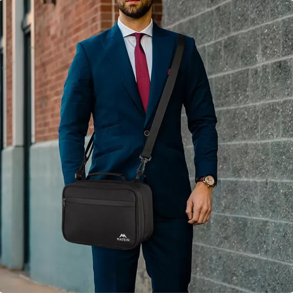 MATEIN Smell Proof Bag Odor Proof Bags Stash Box Container with Combination Lock Travel Storage Case with Detachable Shoulder Strap Scent Proof Bag Gifts for Men amp WomenBlack
