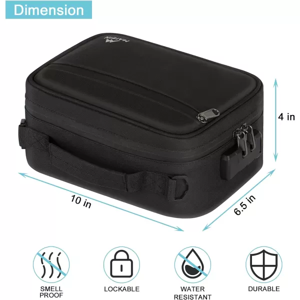 MATEIN Smell Proof Bag Odor Proof Bags Stash Box Container with Combination Lock Travel Storage Case with Detachable Shoulder Strap Scent Proof Bag Gifts for Men amp WomenBlack