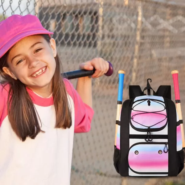 MATEIN Softball Bag Lightweight Baseball Bat Backpack with Shoe Compartment Baseball Bag with Fence Hook for TBall Bat amp Equipment Softball Gift Catchers Bags for Women Fit Batting Glove HelmetPink