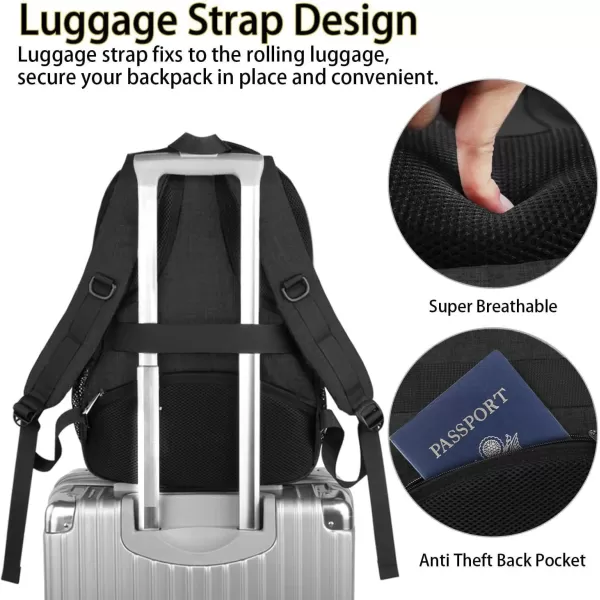 MATEIN Travel Laptop Backpack 17 inch Business Flight Approved Carry On Backpack TSA Large Travel Backpack for Women Men with USB Charger Port and Luggage Sleeve Durable College Rucksack Grey17 Inch Black