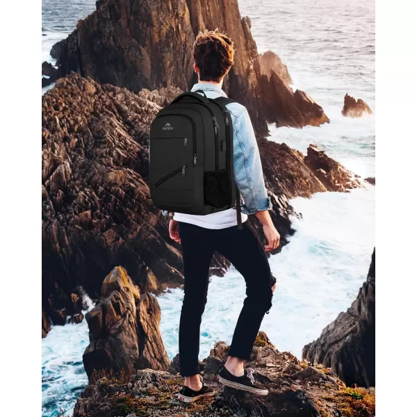 MATEIN Travel Laptop Backpack 17 inch Business Flight Approved Carry On Backpack TSA Large Travel Backpack for Women Men with USB Charger Port and Luggage Sleeve Durable College Rucksack Grey156 Inch Black
