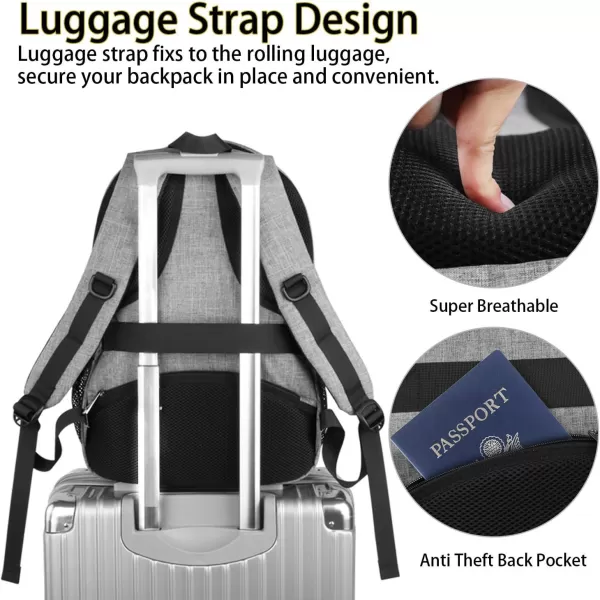 MATEIN Travel Laptop Backpack 17 inch Business Flight Approved Carry On Backpack TSA Large Travel Backpack for Women Men with USB Charger Port and Luggage Sleeve Durable College Rucksack Grey17 Inch Grey