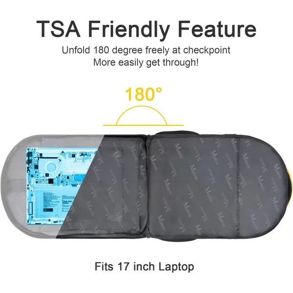 MATEIN Travel Laptop Backpack 17 inch Business Flight Approved Carry On Backpack TSA Large Travel Backpack for Women Men with USB Charger Port and Luggage Sleeve Durable College Rucksack Grey17 Inch Yellow