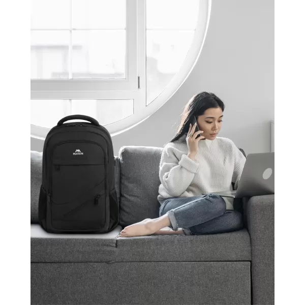 MATEIN Travel Laptop Backpack 17 inch Business Flight Approved Carry On Backpack TSA Large Travel Backpack for Women Men with USB Charger Port and Luggage Sleeve Durable College Rucksack Grey184 Inch Black