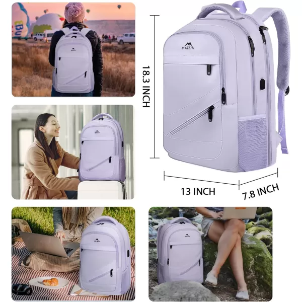 MATEIN Travel Laptop Backpack 17 inch Business Flight Approved Carry On Backpack TSA Large Travel Backpack for Women Men with USB Charger Port and Luggage Sleeve Durable College Rucksack Grey17 Inch Purple