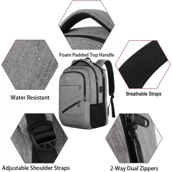 MATEIN Travel Laptop Backpack 17 inch Business Flight Approved Carry On Backpack TSA Large Travel Backpack for Women Men with USB Charger Port and Luggage Sleeve Durable College Rucksack Grey17 Inch Grey