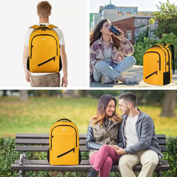 MATEIN Travel Laptop Backpack 17 inch Business Flight Approved Carry On Backpack TSA Large Travel Backpack for Women Men with USB Charger Port and Luggage Sleeve Durable College Rucksack Grey17 Inch Yellow