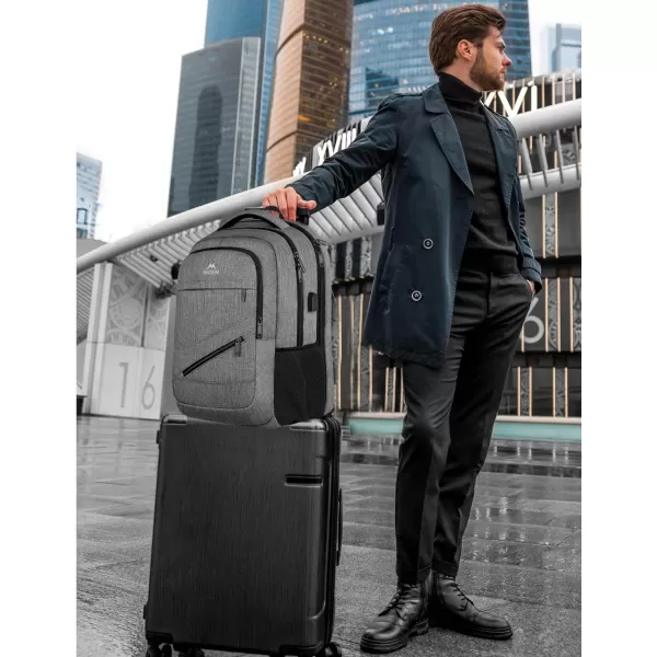 MATEIN Travel Laptop Backpack 17 inch Business Flight Approved Carry On Backpack TSA Large Travel Backpack for Women Men with USB Charger Port and Luggage Sleeve Durable College Rucksack Grey17 Inch Grey
