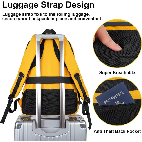 MATEIN Travel Laptop Backpack 17 inch Business Flight Approved Carry On Backpack TSA Large Travel Backpack for Women Men with USB Charger Port and Luggage Sleeve Durable College Rucksack Grey17 Inch Yellow