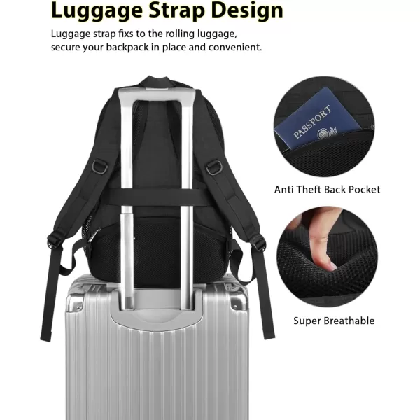 MATEIN Travel Laptop Backpack 17 inch Business Flight Approved Carry On Backpack TSA Large Travel Backpack for Women Men with USB Charger Port and Luggage Sleeve Durable College Rucksack Grey156 Inch Black