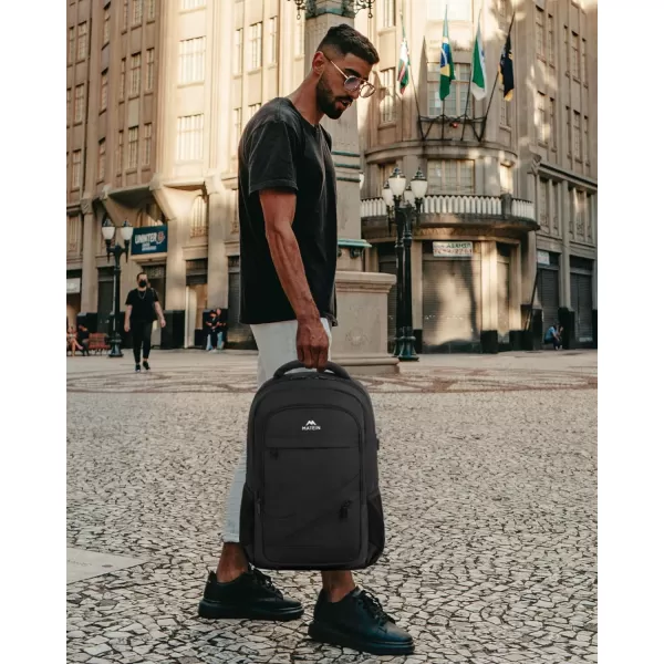 MATEIN Travel Laptop Backpack 17 inch Business Flight Approved Carry On Backpack TSA Large Travel Backpack for Women Men with USB Charger Port and Luggage Sleeve Durable College Rucksack Grey156 Inch Black