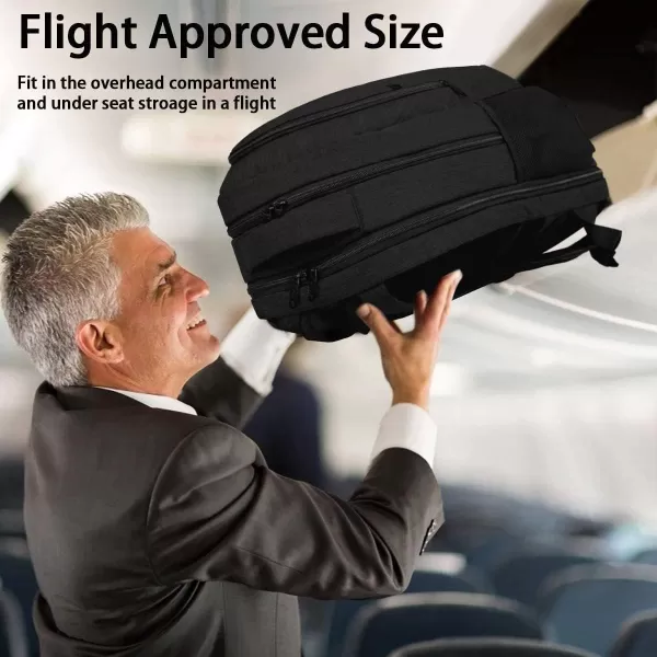 MATEIN Travel Laptop Backpack 17 inch Business Flight Approved Carry On Backpack TSA Large Travel Backpack for Women Men with USB Charger Port and Luggage Sleeve Durable College Rucksack Grey17 Inch Black