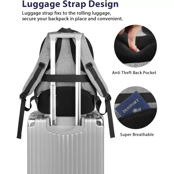 MATEIN Travel Laptop Backpack 17 inch Business Flight Approved Carry On Backpack TSA Large Travel Backpack for Women Men with USB Charger Port and Luggage Sleeve Durable College Rucksack Grey184 Inch Grey