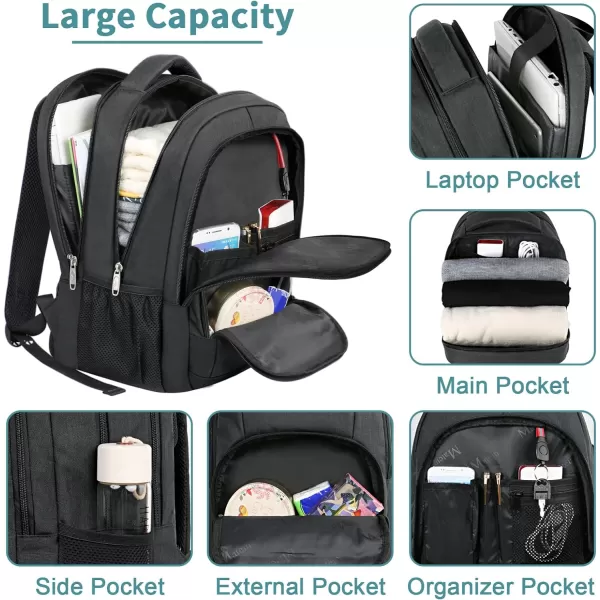 MATEIN Travel Laptop Backpack for Men Water Resistant AntiTheft Bag with USB Charging Port Fits 156 Inch Computer Sturdy Work Business Backpacks for Men Women Gifts Lightweight Casual Daypack17inchBlack