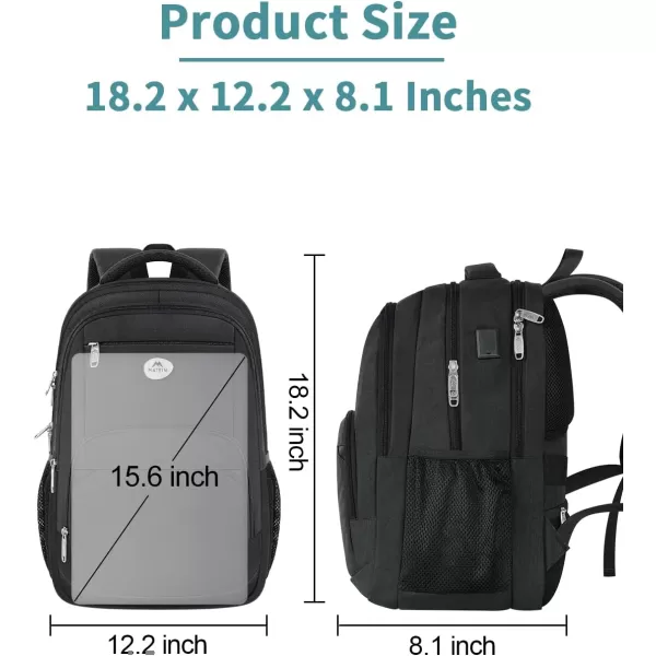 MATEIN Travel Laptop Backpack for Men Water Resistant AntiTheft Bag with USB Charging Port Fits 156 Inch Computer Sturdy Work Business Backpacks for Men Women Gifts Lightweight Casual Daypack156inchBlack