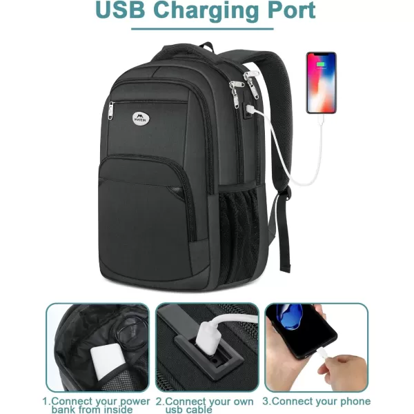 MATEIN Travel Laptop Backpack for Men Water Resistant AntiTheft Bag with USB Charging Port Fits 156 Inch Computer Sturdy Work Business Backpacks for Men Women Gifts Lightweight Casual Daypack156inchBlack