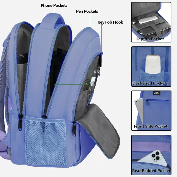 Matein Travel Laptop Backpack Business Anti Theft Slim Durable Laptops Backpack with USB Charging Port Water Resistant College School Computer Bag Gifts for Men amp Women Fits 156 Inch Notebook Grey14 Inch Periwinkle Blue