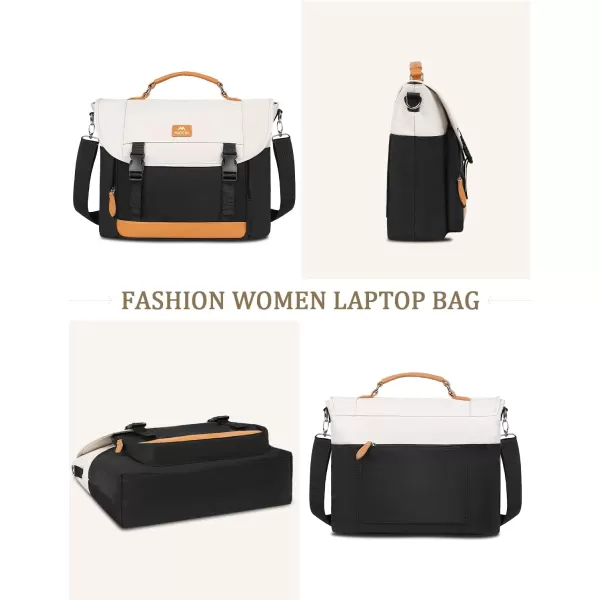 Messenger Bag for Men Women Briefcases Lightweight Mens Laptop 156 inch Water Resistant Crossbody College Satchel Bags Computer Work Office with Shoulder Strap Mens Gift Ideas BlackWhite