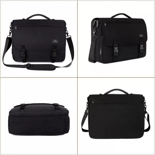 Messenger Bag for Men Women Briefcases Lightweight Mens Laptop 156 inch Water Resistant Crossbody College Satchel Bags Computer Work Office with Shoulder Strap Mens Gift Ideas BlackBlack173inch