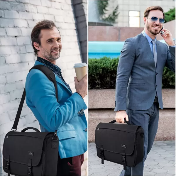 Messenger Bag for Men Women Briefcases Lightweight Mens Laptop 156 inch Water Resistant Crossbody College Satchel Bags Computer Work Office with Shoulder Strap Mens Gift Ideas BlackBlack156inch