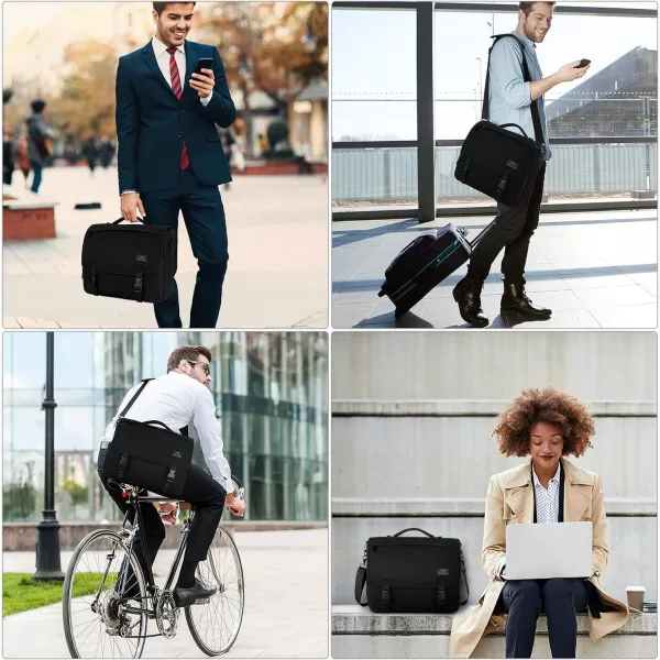 Messenger Bag for Men Women Briefcases Lightweight Mens Laptop 156 inch Water Resistant Crossbody College Satchel Bags Computer Work Office with Shoulder Strap Mens Gift Ideas BlackBlack173inch